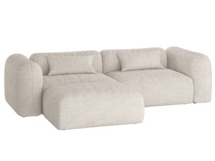Bouclé rohová pohovka Yaro 263 cm, levá/pravá
