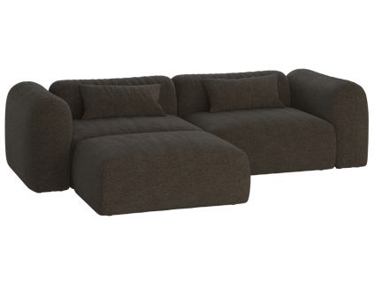 Bouclé rohová pohovka Yaro 263 cm, levá/pravá
