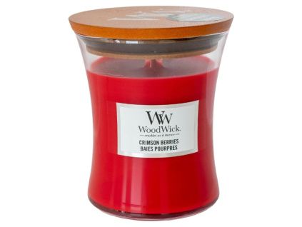 Střední vonná svíčka Woodwick, Crimson Berries
