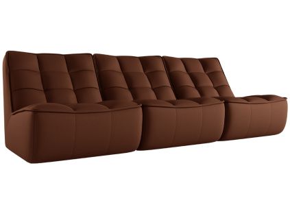 Koňakově hnědá kožená pohovka Moni 249 cm