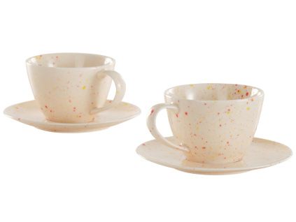 Set dvou porcelánových šálků s podšálky SPRINKLE