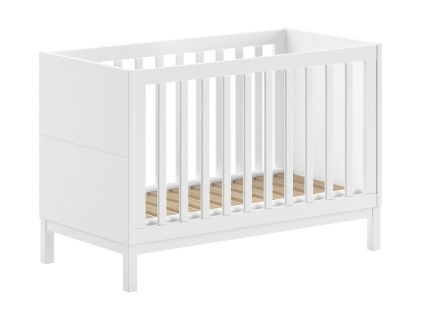 Bílá dřevěná dětská postýlka Vipack Eva 60 x 120 cm