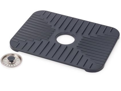 Šedá plastová podložka do dřezu Sinkshield 40 x 30 cm