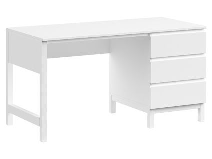 Bílý dřevěný psací stůl Vipack Eva 140 x 70 cm