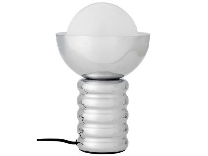 Stříbrná kovová stolní lampa Spike