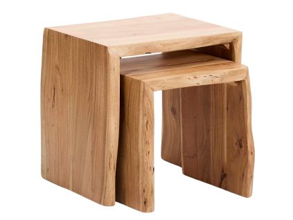 Set dvou dřevěných odkládacích stolků Lomiri