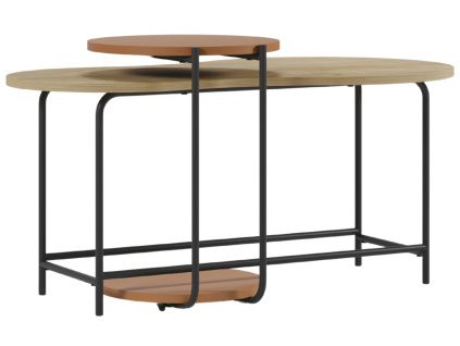 Červený set dvou lakovaných konferenčních stolků Rosie 102x58 / 40 cm