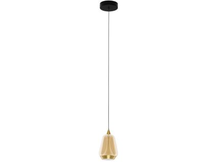 Zlaté skleněné závěsné LED světlo Alish 12 cm