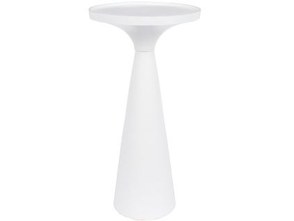 Bílý kulatý kovový odkládací stolek ZUIVER FLOSS 28 cm