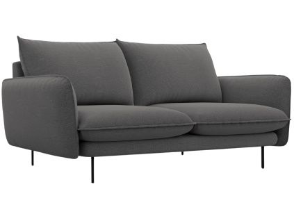 Tmavě šedá čalouněná dvoumístná pohovka Vienna 160 cm