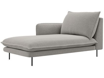 Světle šedá čalouněná lenoška Vienna 170 cm, levá