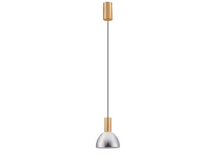 Kouřově šedé skleněné závěsné LED světlo Voi 17 cm
