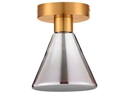 Kouřově šedé skleněné stropní LED světlo Voi 17 cm