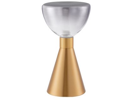 Kouřově šedá skleněná stolní LED lampa Voi
