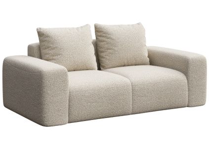 Béžová bouclé dvoumístná pohovka Monce 212 cm