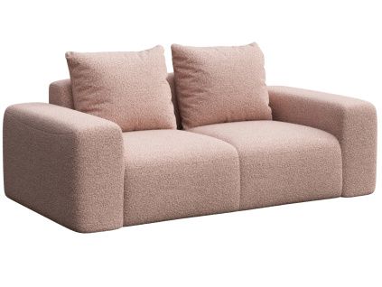 Růžová bouclé dvoumístná pohovka Monce 212 cm
