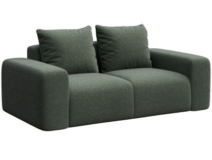 Lahvově zelená bouclé dvoumístná pohovka Monce 212 cm