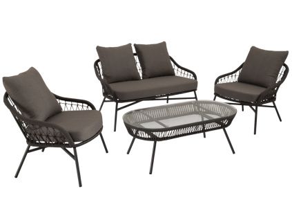 Šedý zahradní set pohovky, dvou křesel a stolku Salonica