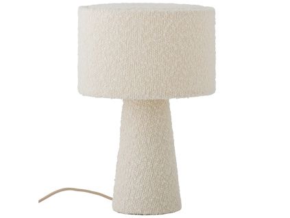 Bílá bouclé stolní lampa Emmie