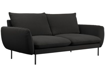 Černá bouclé trojmístná pohovka Vienna 200 cm
