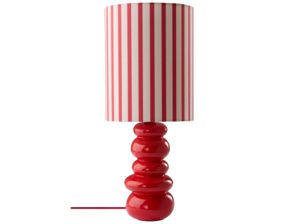 Červená keramická stolní lampa FONSO