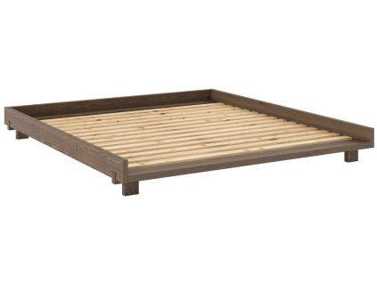 Hnědá dřevěná dvojlůžková postel Karup Design Social 180 x 200 cm