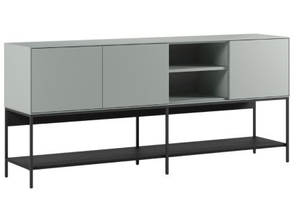 Zeleno-černá lakovaná komoda Amira 180 x 40 cm