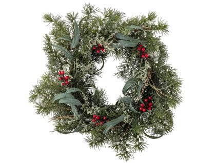 Zelený plastový dekorativní věnec Pine 60 cm