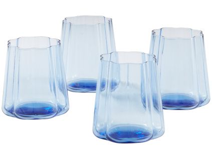 Sada čtyř modrých sklenic NINA 260 ml