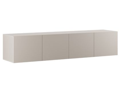 Béžový lakovaný TV stolek Daroca 180 x 35 cm