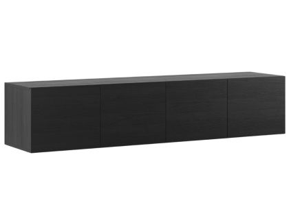 Černý TV stolek Daroca 180 x 35 cm