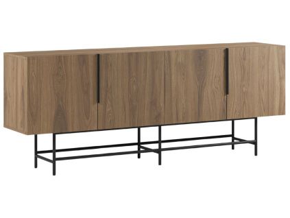 Hnědá komoda Eldia 200 x 40 cm s dubovým dekorem