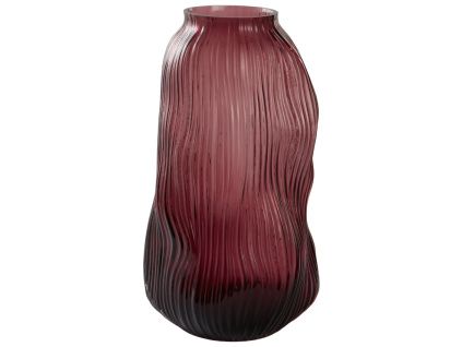 Bordová skleněná váza FORS 30 cm