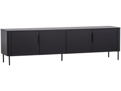 Černý dřevěný TV stolek Gunnar 200 x 44 cm