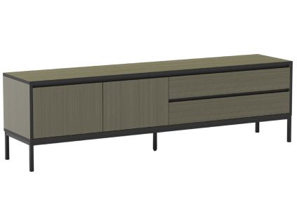 Zelený lakovaný TV stolek Lorenza 180 x 40 cm