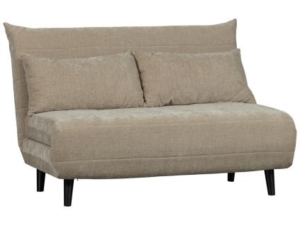 Béžová žinylková dvoumístná rozkládací pohovka Xem 122 cm