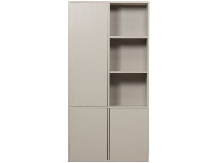 Světle šedá dřevěná modulární skříň Meggy 215 x 108 cm, levá