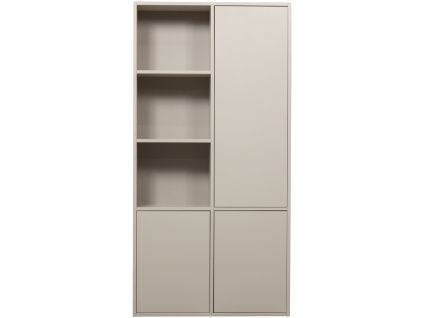 Světle šedá dřevěná modulární skříň Meggy 215 x 108 cm, pravá