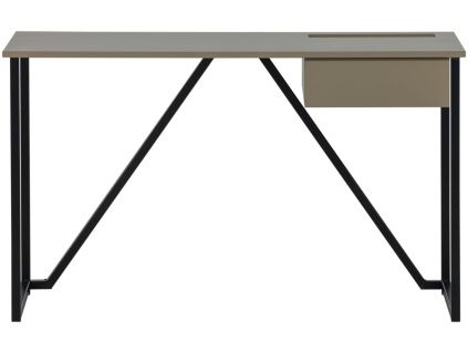 Hnědošedý dřevěný pracovní stůl New Julius 126 x 53 cm