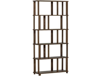 Hnědý dubový regál Riss 186 x 90 cm