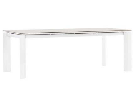 Bílý keramický zahradní rozkládací stůl Otavio 220/340 x 95 cm