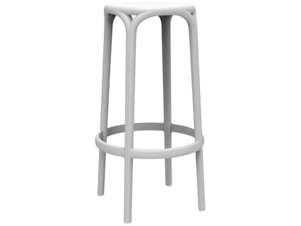 Bílá plastová barová židle BROOKLYN 76 cm