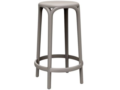 Béžovošedá plastová barová židle BROOKLYN 66 cm