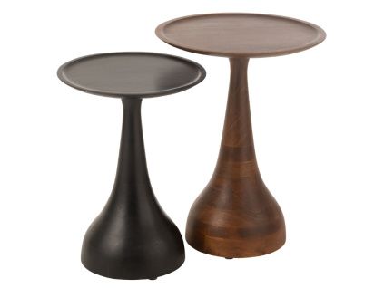 Set dvou dřevěných odkládacích stolků Twins 45,5/51 cm