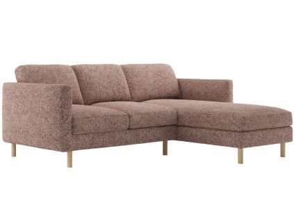 Růžová rohová pohovka Eden 250 cm, pravá