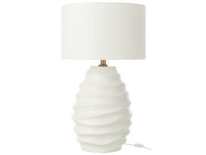 Bílá keramická stolní lampa Wave 68 cm