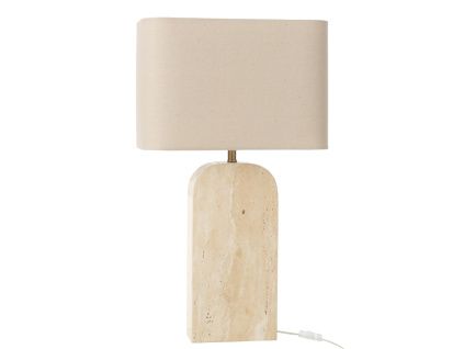 Bílá kamenná stolní lampa Travertine 71 cm