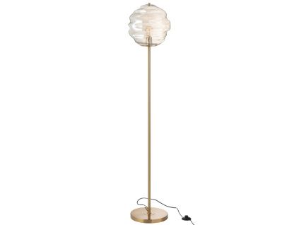 Hnědá skleněná stojací lampa Honeycomb 156 cm