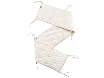Bílo-béžový bavlněný mantinel do postýlky Quax Natural 172 cm