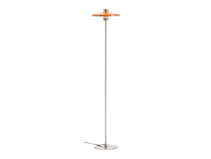 Světle šedá kovová stojací lampa s oranžovým stínidlem Nuvira 130 cm